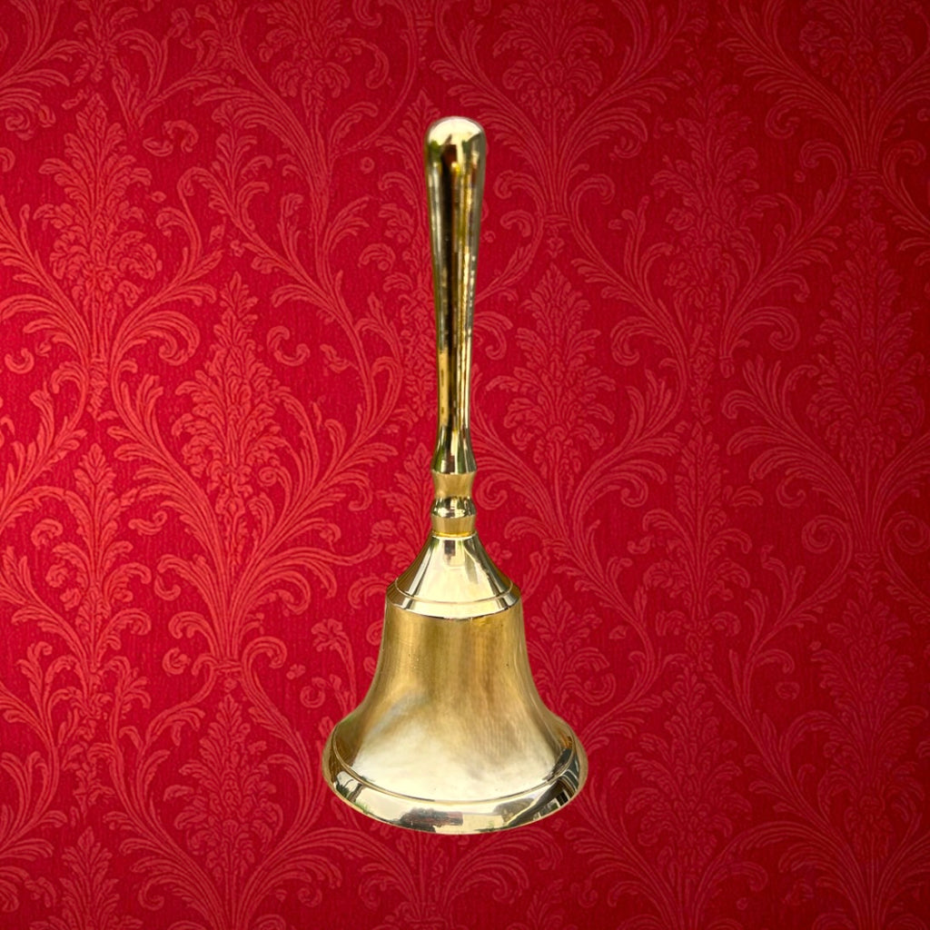 Cloche ancienne en laiton poli – petite cloche de table – années 60