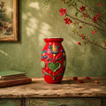 vase-bay-keramik-68-25-rouge-decor-floral-relief-annees60-70