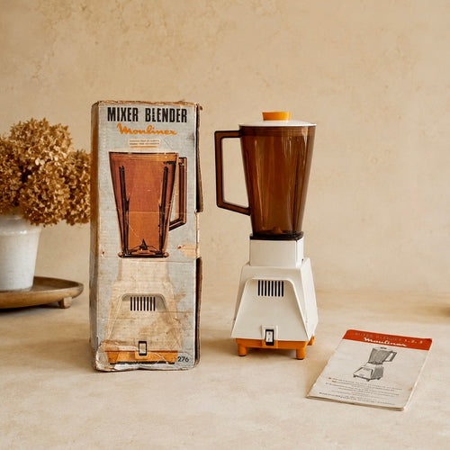 Blender Moulinex Mixer Blender 276 orange et brun – Années 70