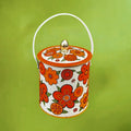 Boîte à biscuits vintage Baret Ware Flowertime fleurs orange années 70