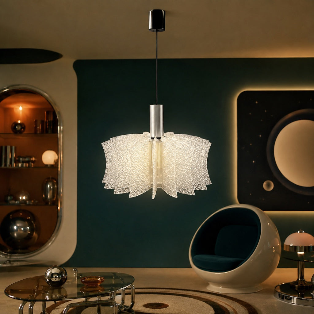 Suspension Allemande Space Age en Aluminium et Plastique Texturé – Années 1970