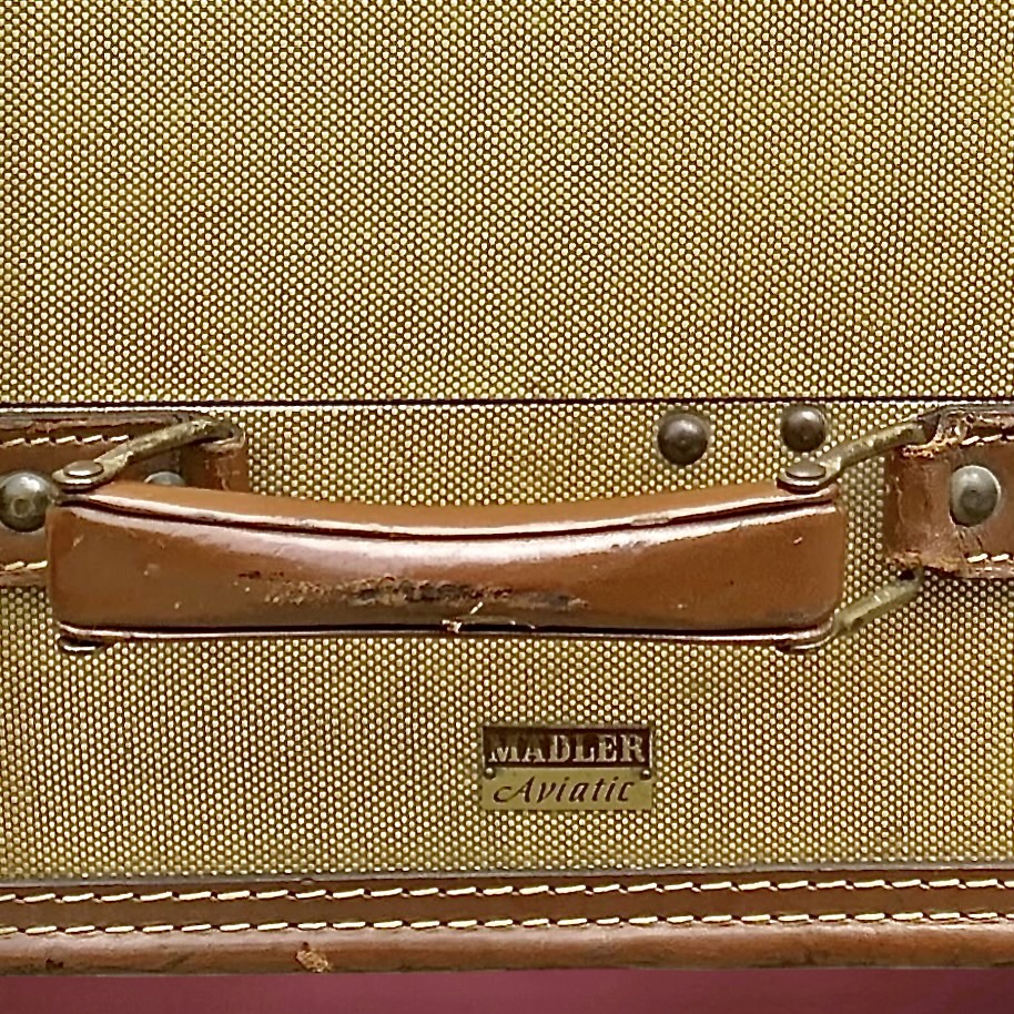 Valise vintage Mädler Aviatic 1920 – malle de voyage cuir avec cintres d’origine