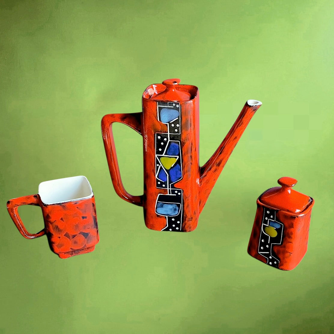 Cafetière individuelle CEMAS Italie céramique années 60 service café vintage