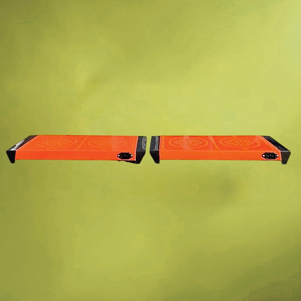 Paire de chauffe-plats électriques NEY Nicolette orange – design vintage années 70