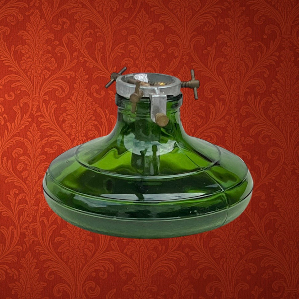 Support de Sapin Bülach Mignon en Verre Vert et Métal – Suisse – années 50
