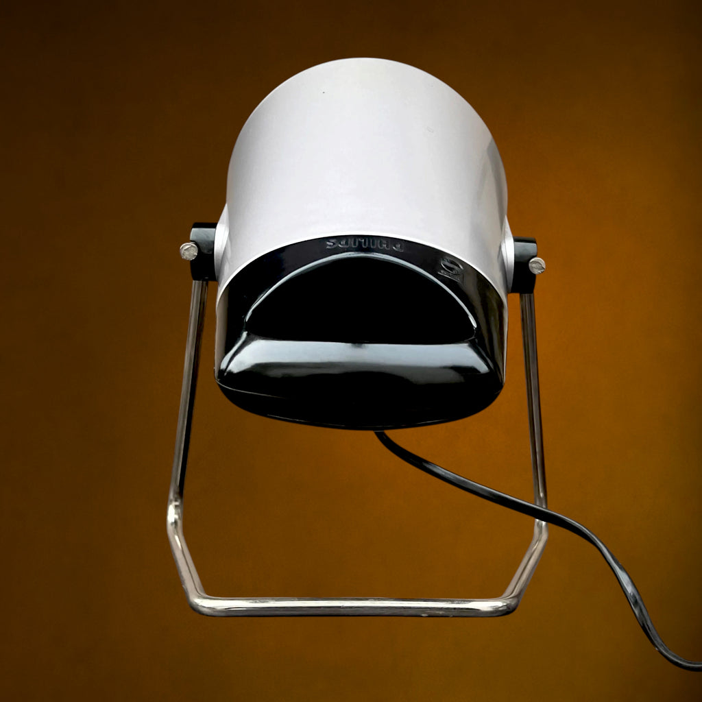 Lampe Infrarouge Philips Infraphil HP3608 en Métal et Bakélite avec Ampoule et Boîte d'Origine – Années 60-70