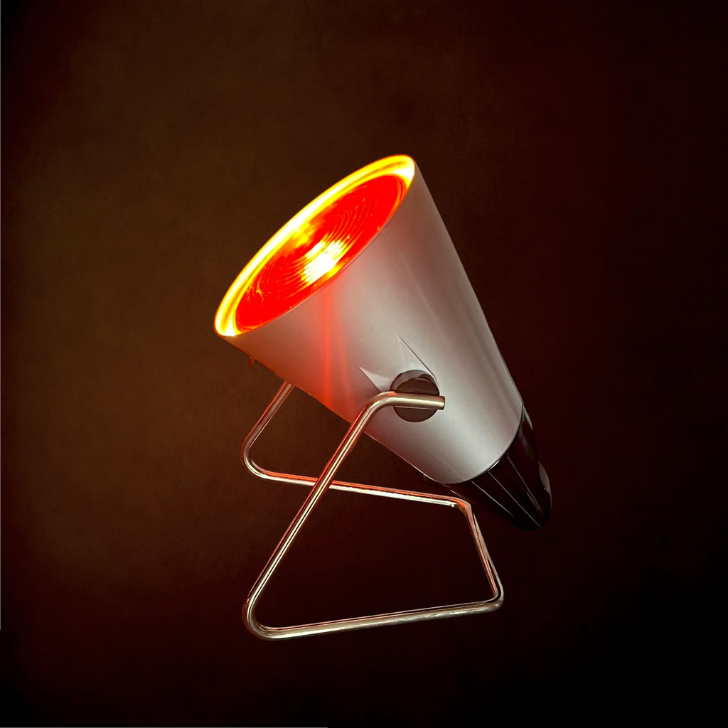 Lampe Infrarouge Philips Infraphil HP3608 en Métal et Bakélite avec Ampoule et Boîte d'Origine – Années 60-70