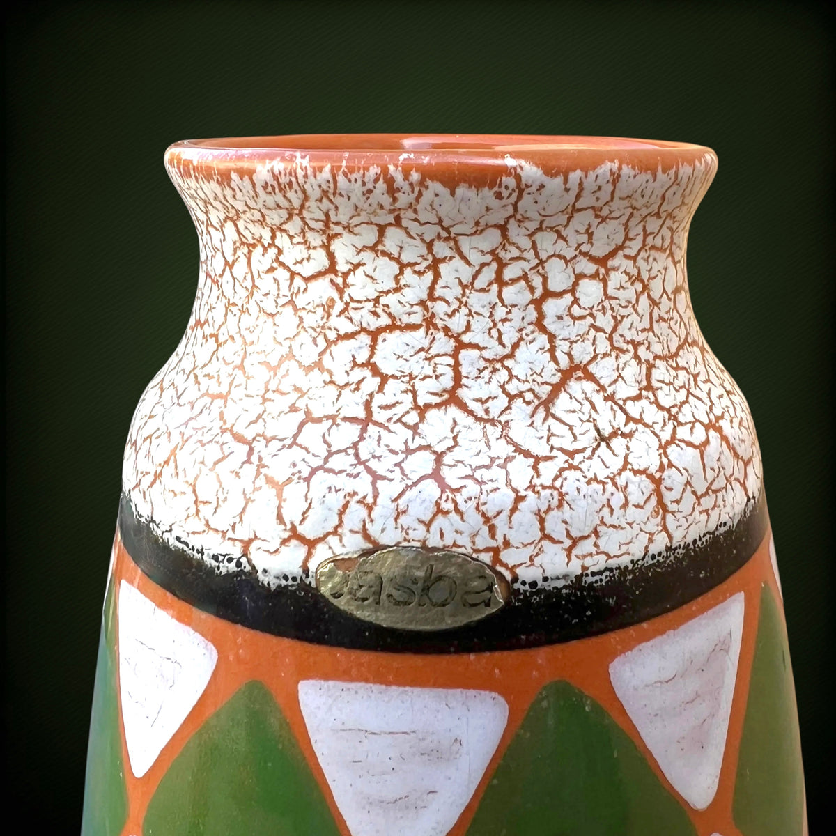 Vase Jasba Cortina 175-26 en Céramique à Émail Rétracté – Allemagne de l'Ouest, Années 50-60