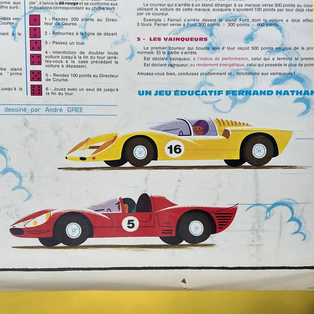 Jeu de Société Les 24 Heures du Mans Fernand Nathan par Alain Grée – 1968