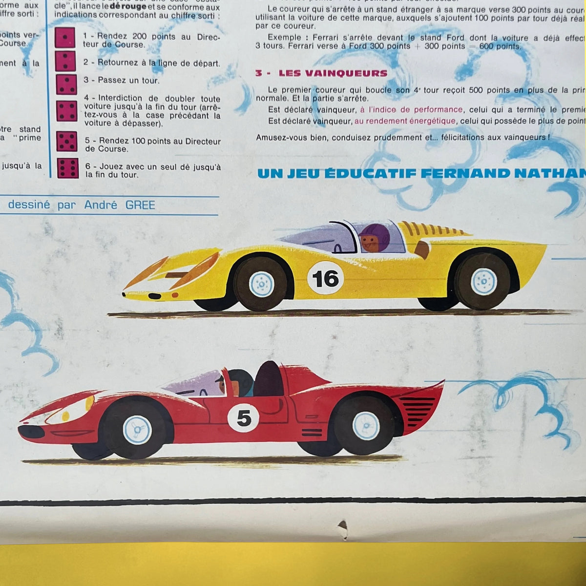 Jeu de Société Les 24 Heures du Mans Fernand Nathan par Alain Grée – 1968