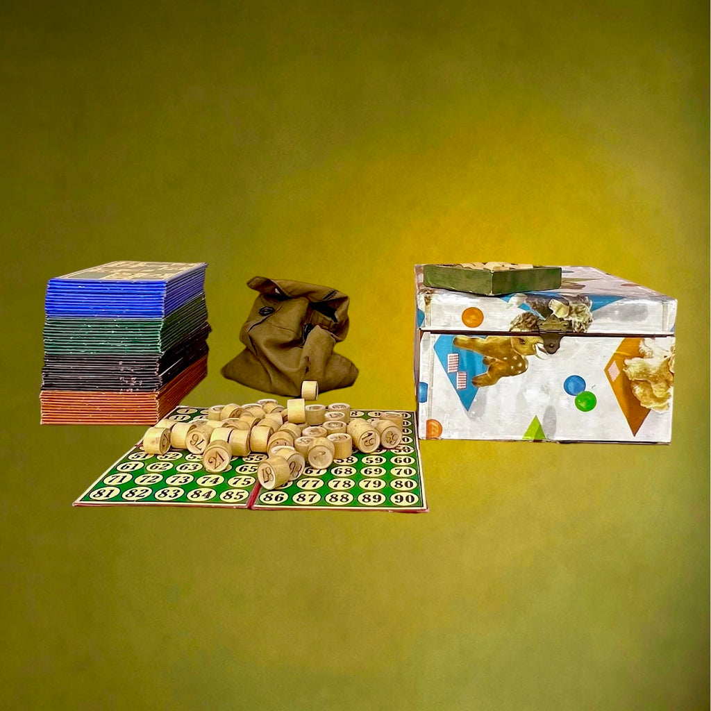 Ancien Jeu de Loto Complet en Coffret – 90 Jetons et 48 Cartes