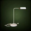 Lampe de Bureau Moderniste en Métal Laqué Blanc et Laiton Doré – Années 60
