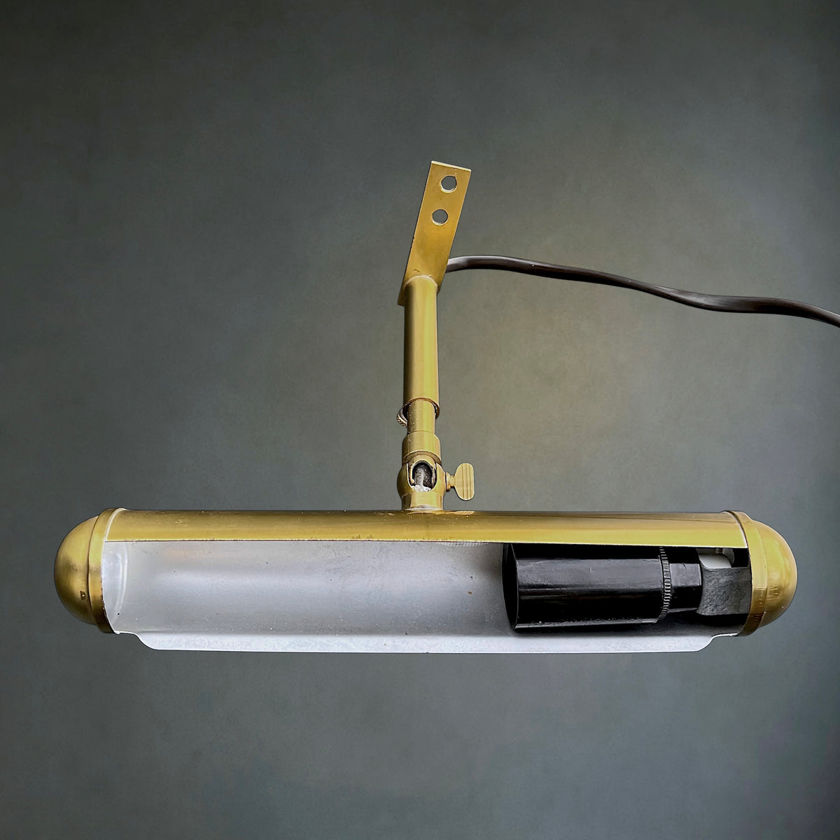 Lampe de Tableau ou de Piano en Métal Doré à Bras Télescopique – Années 60-70