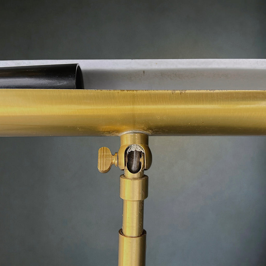 Lampe de Tableau ou de Piano en Métal Doré à Bras Télescopique – Années 60-70