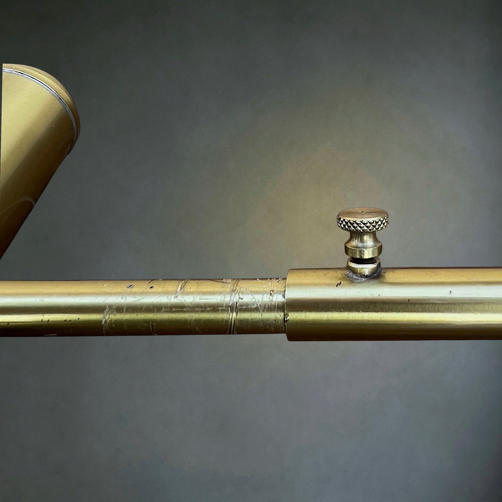 Lampe de Tableau ou de Piano en Métal Doré à Bras Télescopique – Années 60-70