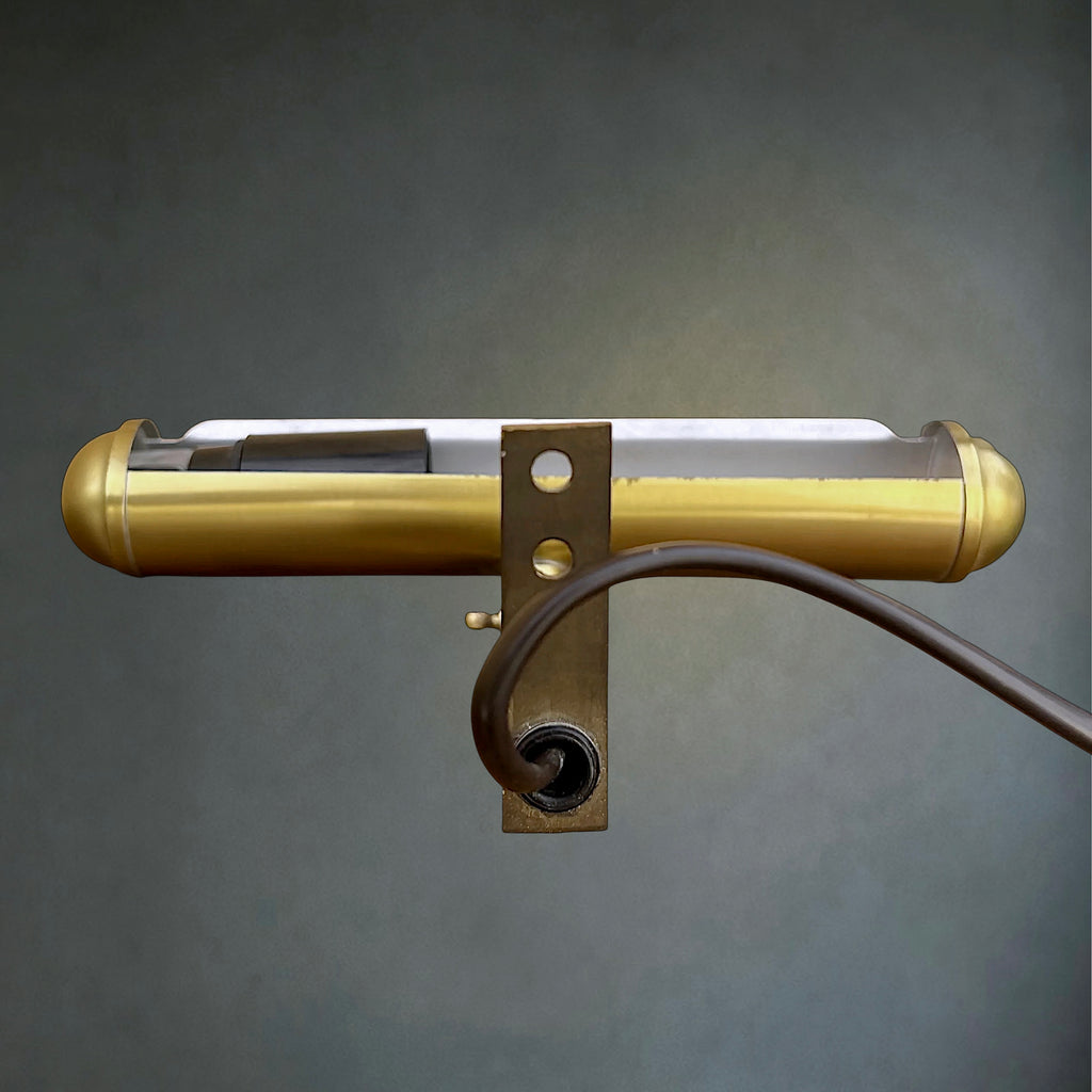 Lampe de Tableau ou de Piano en Métal Doré à Bras Télescopique – Années 60-70