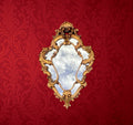 Miroir Mural Doré à Parecloses Style Rococo Louis XV – Années 50-60