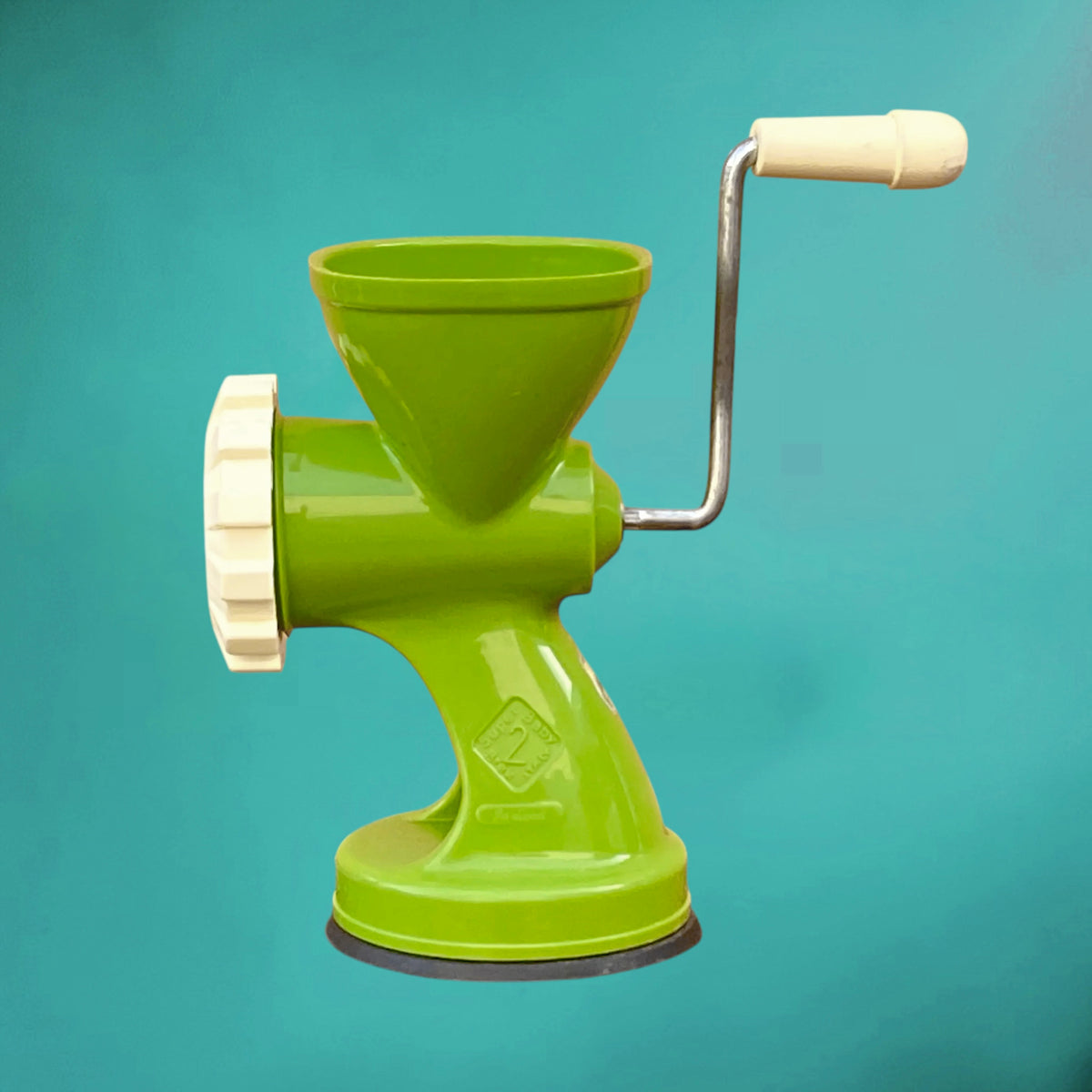 Hachoir à Viande Manuel Moplen Montedison Super Baby 2 en Polypropylène Vert – Italie, Années 60