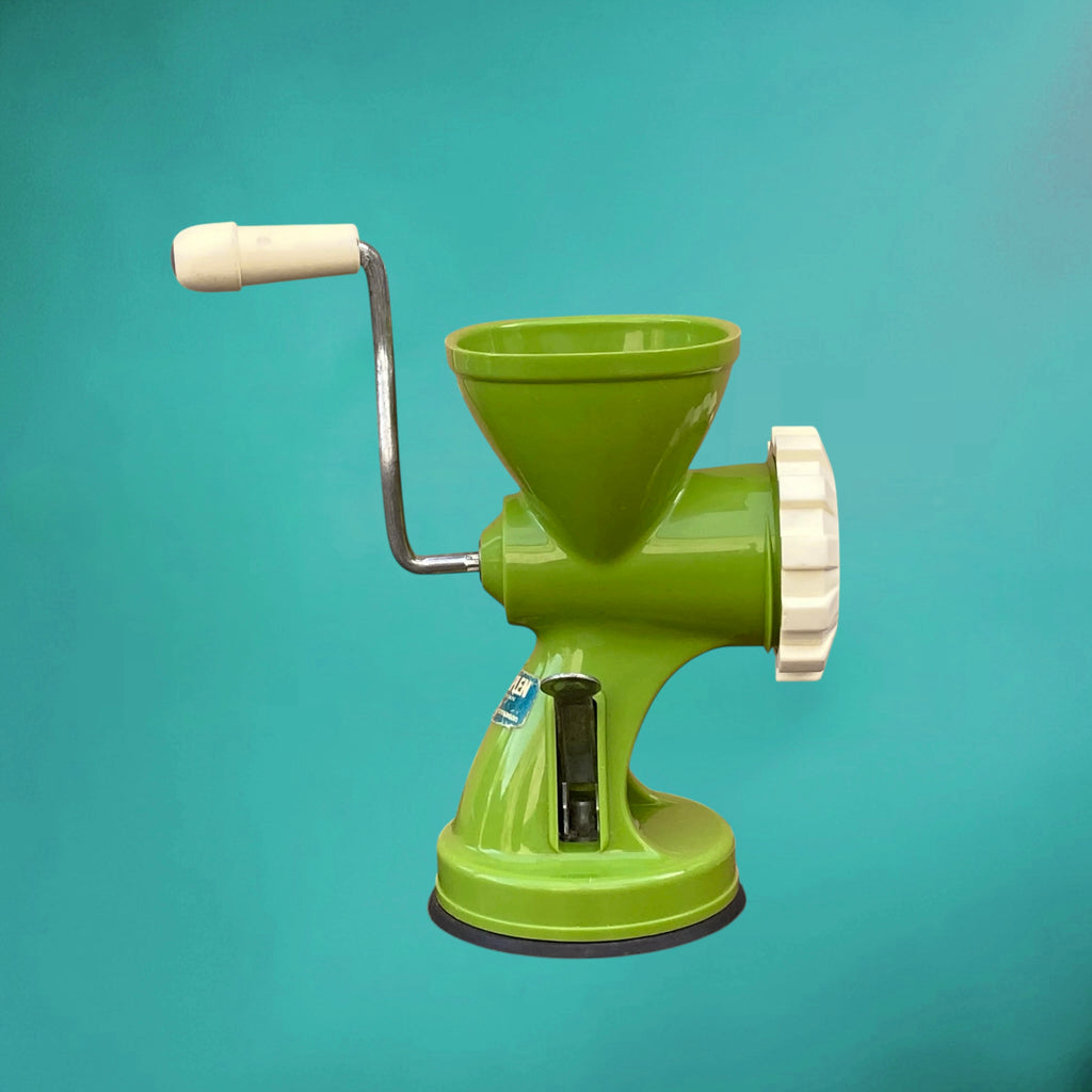 Hachoir à Viande Manuel Moplen Montedison Super Baby 2 en Polypropylène Vert – Italie, Années 60