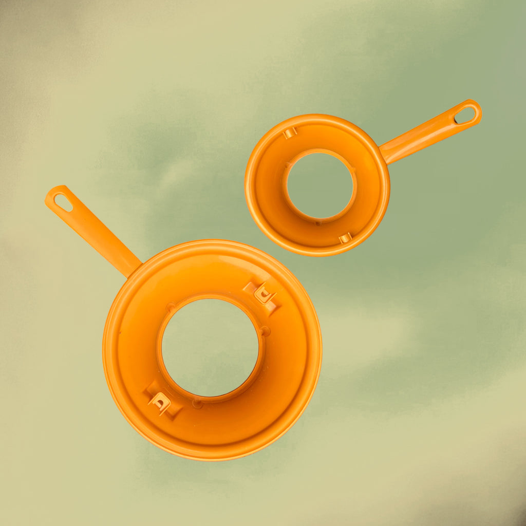 Lot de 2 Moulins à Légumes Moulinex en Plastique Orange et Acier Inoxydable – Mouli Baby et N°2 – Années 70
