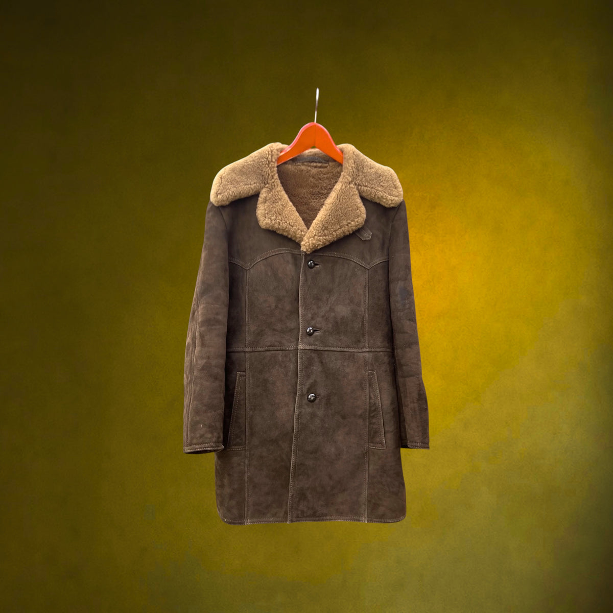 Veste Trois-Quarts Homme en Mouton Retourné Marron – Années 70