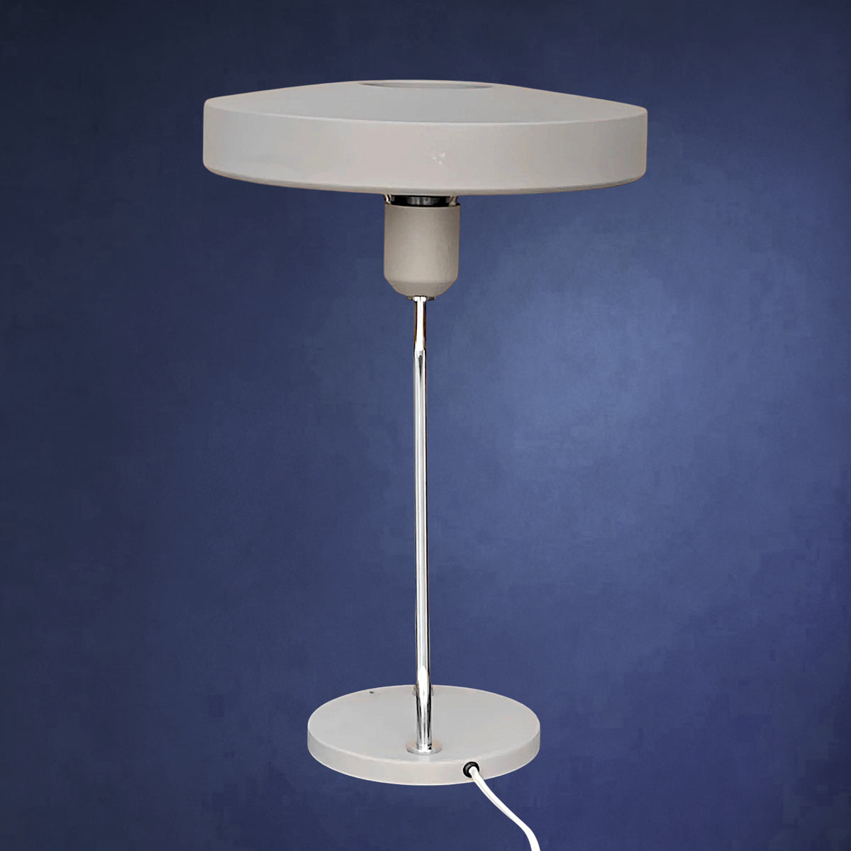 Lampe de Table Philips Romeo en Métal Gris et Chrome, Style Space Age – Années 60