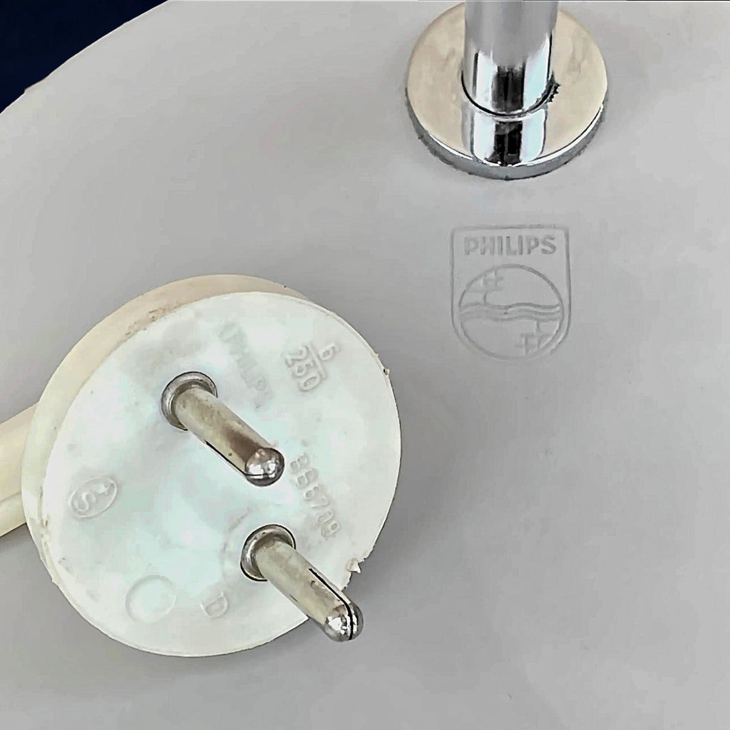 Lampe de Table Philips Romeo en Métal Gris et Chrome, Style Space Age – Années 60
