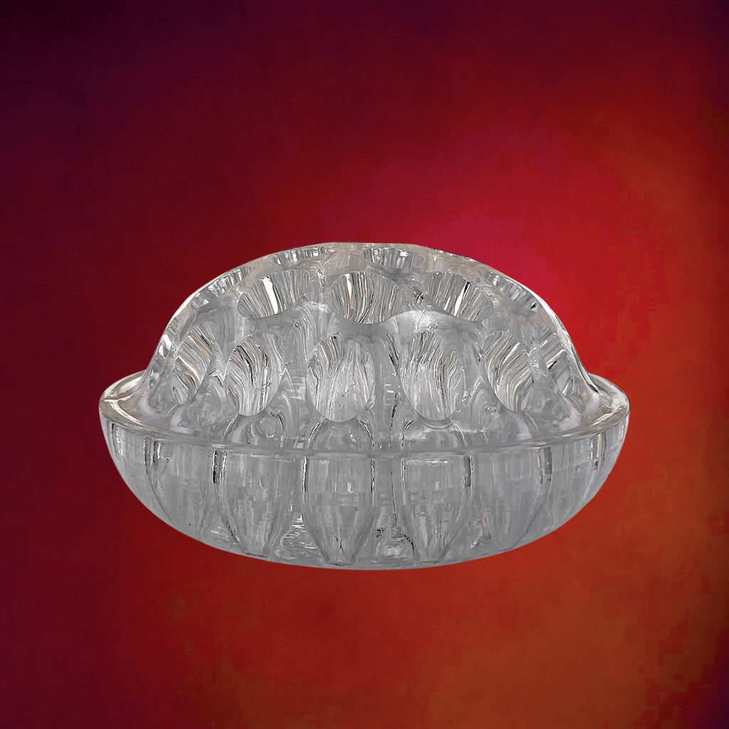 Grand Pique-Fleurs Ancien en Verre Moulé 37 Trous – Années 50-60