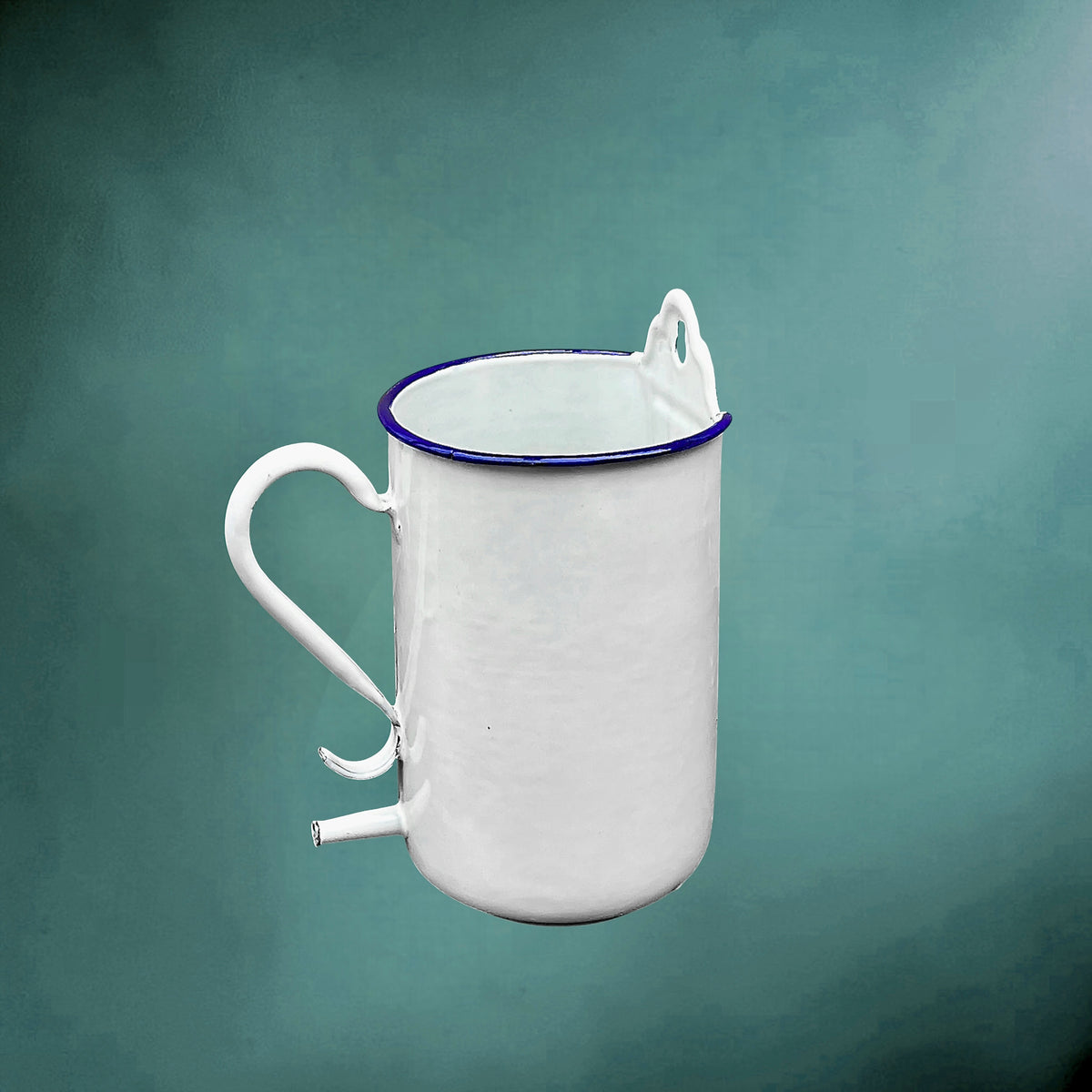 Bock Mural Émaillé Blanc et Bleu – Années 30-50
