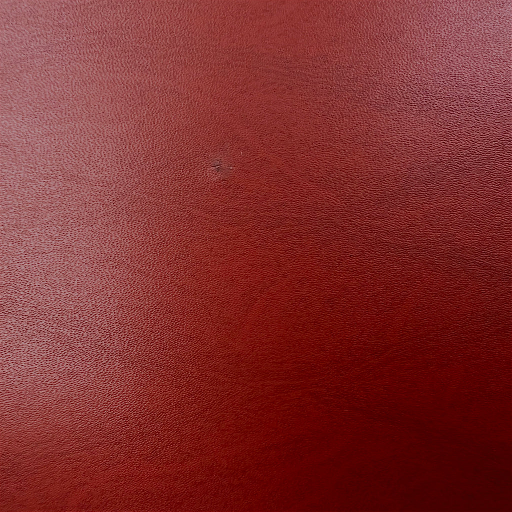 Repose-pieds ou Tabouret Bas en Skaï Rouge Brique et Métal Laqué Noir – Années 50-60