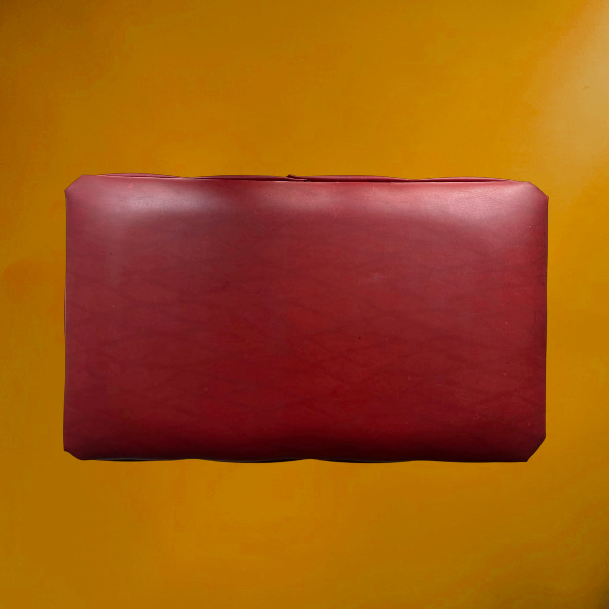 Repose-pieds ou Tabouret Bas en Skaï Rouge Brique et Métal Laqué Noir – Années 50-60