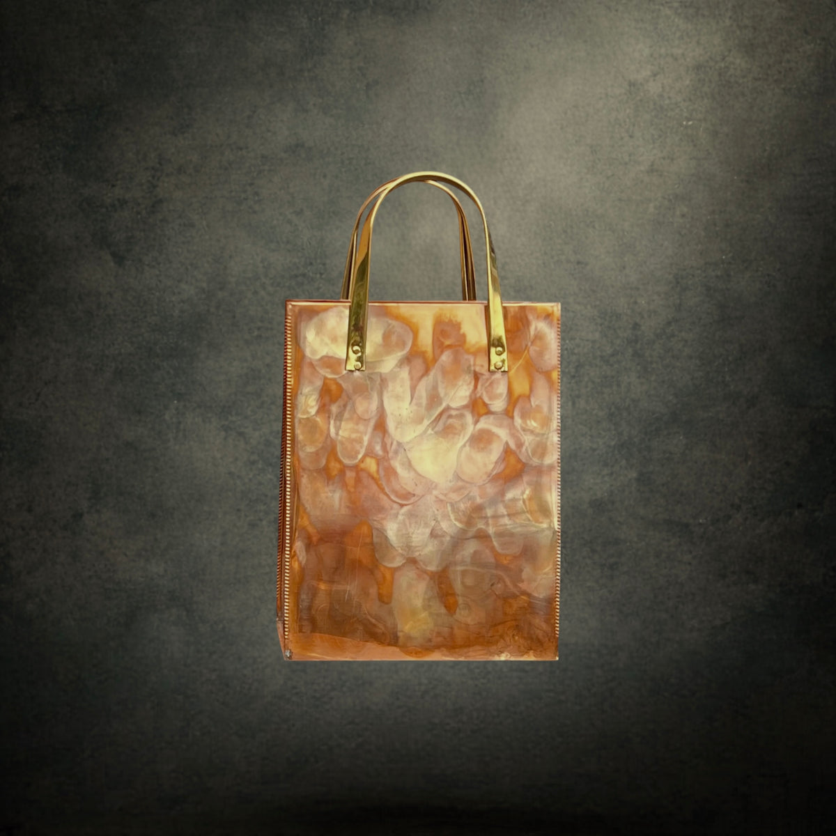 Porte-Revues en Cuivre et Laiton Forme Shopping Bag, Design Italien Mid-Century – Années 70