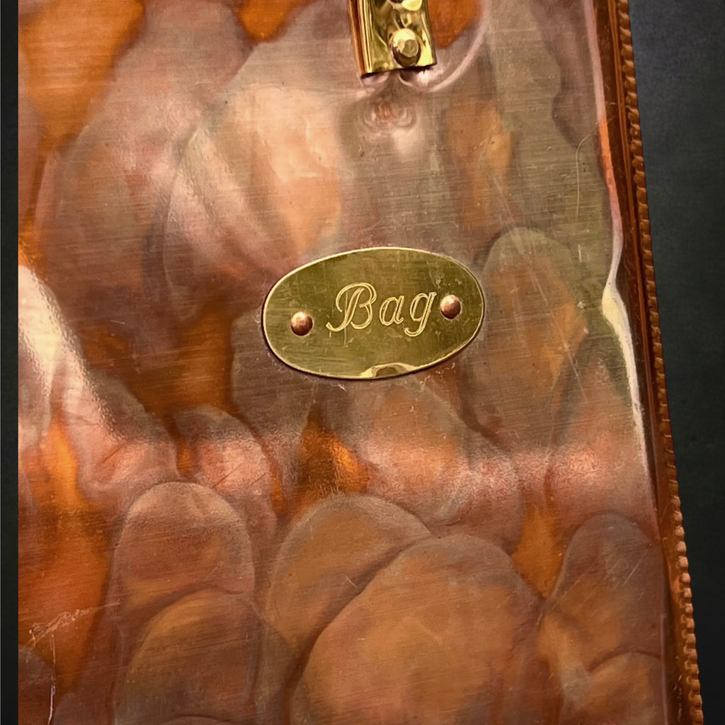 Porte-Revues en Cuivre et Laiton Forme Shopping Bag, Design Italien Mid-Century – Années 70