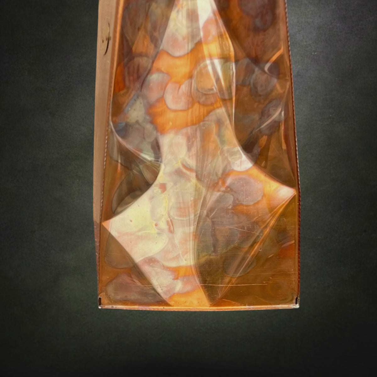 Porte-Revues en Cuivre et Laiton Forme Shopping Bag, Design Italien Mid-Century – Années 70