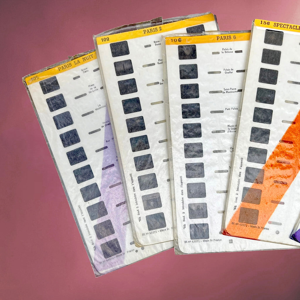 Stéréoscope Lestrade Simplex en Plastique Ivoire avec Boîte et 5 Cartes de Vues – Années 60