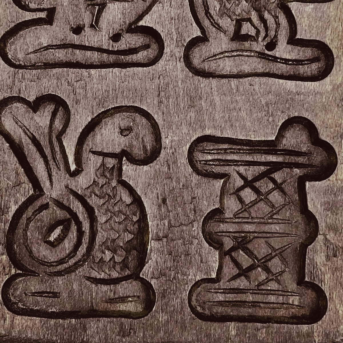 Duo de Moules à Spéculoos Artisanaux en Bois Sculpté – Années 50-60