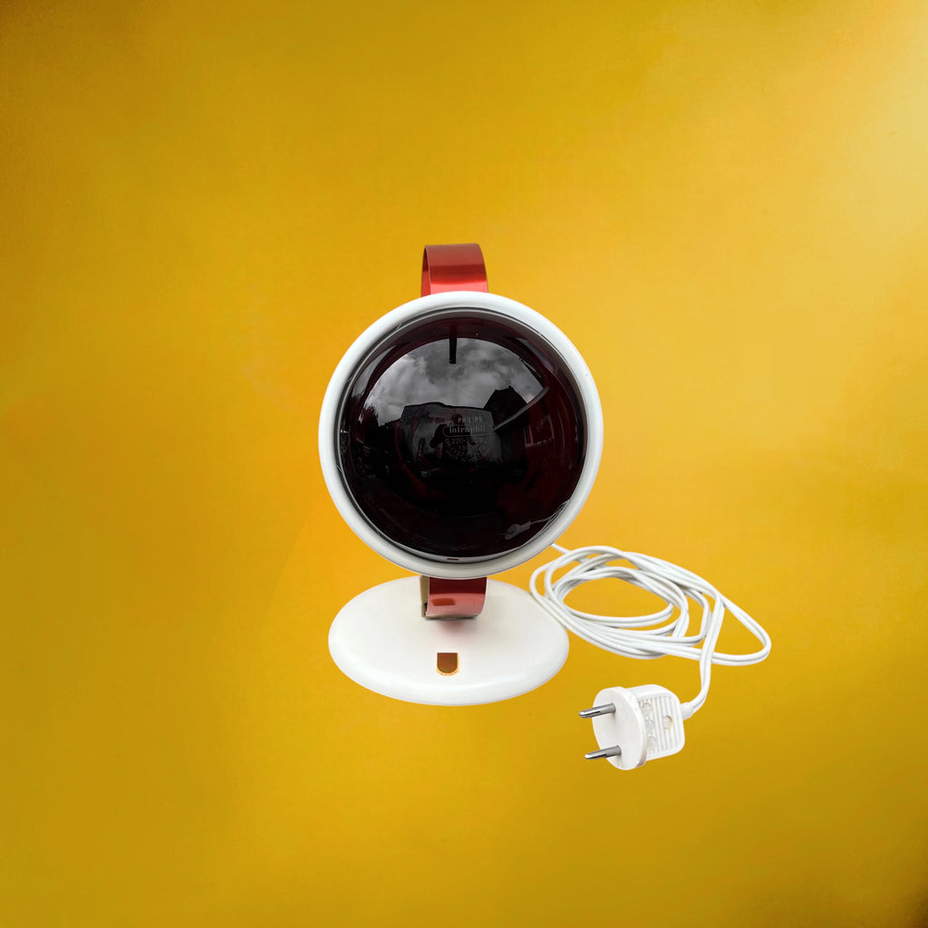 Lampe Infrarouge Philips Infraphil 7529 Crème et Rouge – Space Age, Années 50-60
