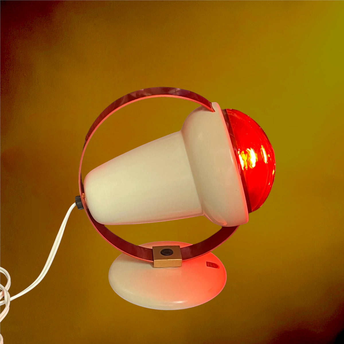 Lampe Infrarouge Philips Infraphil 7529 Crème et Rouge – Space Age, Années 50-60