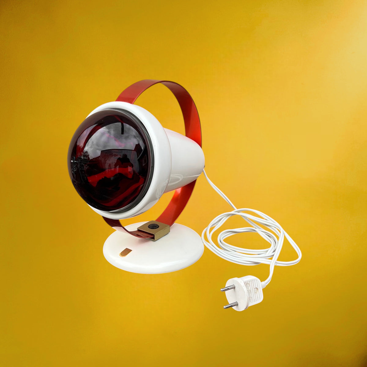 Lampe Infrarouge Philips Infraphil 7529 Crème et Rouge – Space Age, Années 50-60