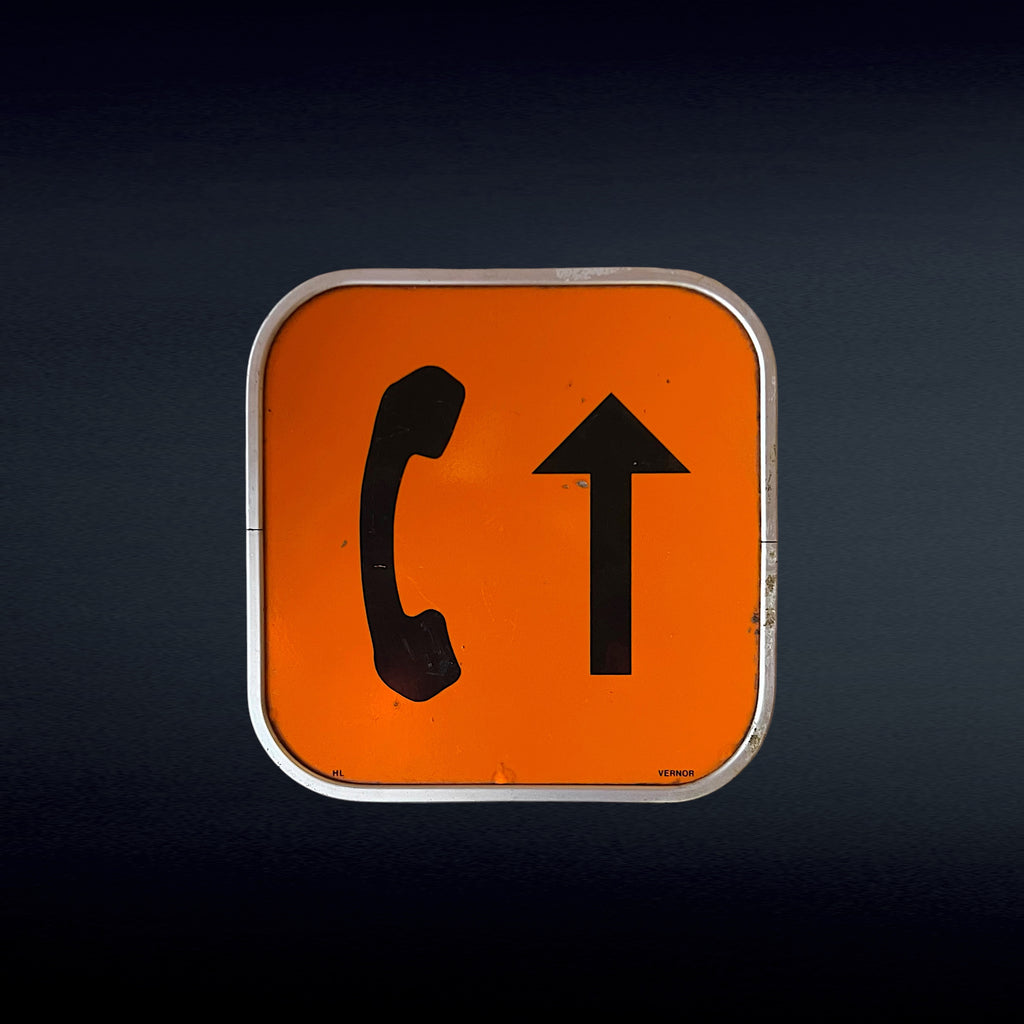 Panneau Routier Belge « Téléphone » Orange – Fin des Années 80