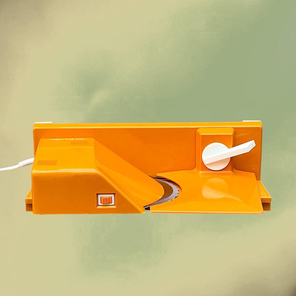 Trancheuse Électrique Schulte 225 en Plastique Orange et Acier Inoxydable – Années 70 – Allemagne de l'Ouest