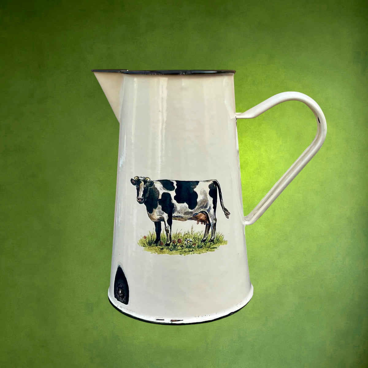 Panoplie de Cuisine Émaillée à Décor de Vache – Années 60-70