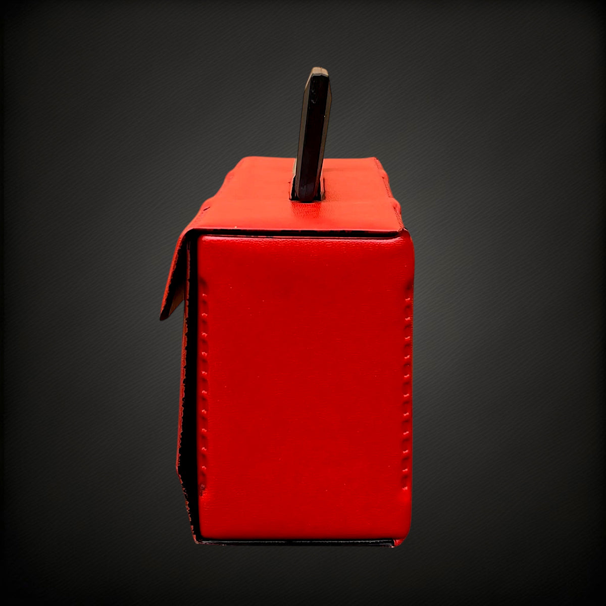 Valisette de Rangement pour 10 Cassettes Audio en Skaï Rouge et Noir – Années 70