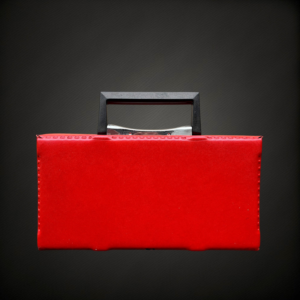 Valisette de Rangement pour 10 Cassettes Audio en Skaï Rouge et Noir – Années 70