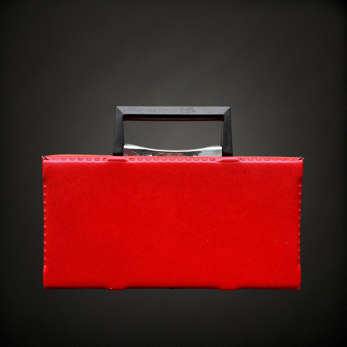 Valisette de Rangement pour 10 Cassettes Audio en Skaï Rouge et Noir – Années 70