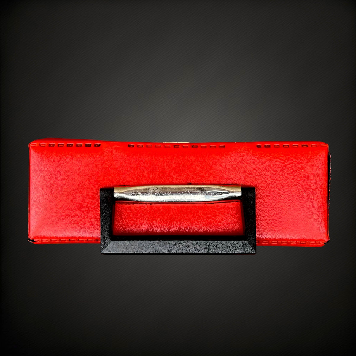 Valisette de Rangement pour 10 Cassettes Audio en Skaï Rouge et Noir – Années 70
