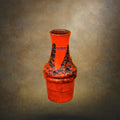 Vase Scheurich Fat Lava Rouge et Brun – Modèle 209-18 – Années 1970