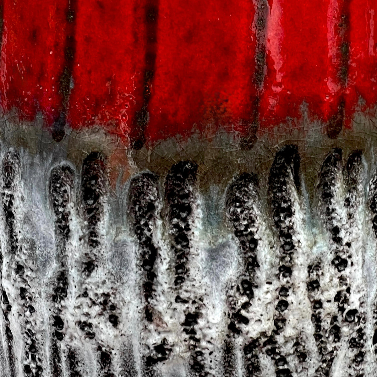 Vase Carstens Tönnieshof 1532-34 en Céramique Fat Lava Rouge et Gris – Années 60