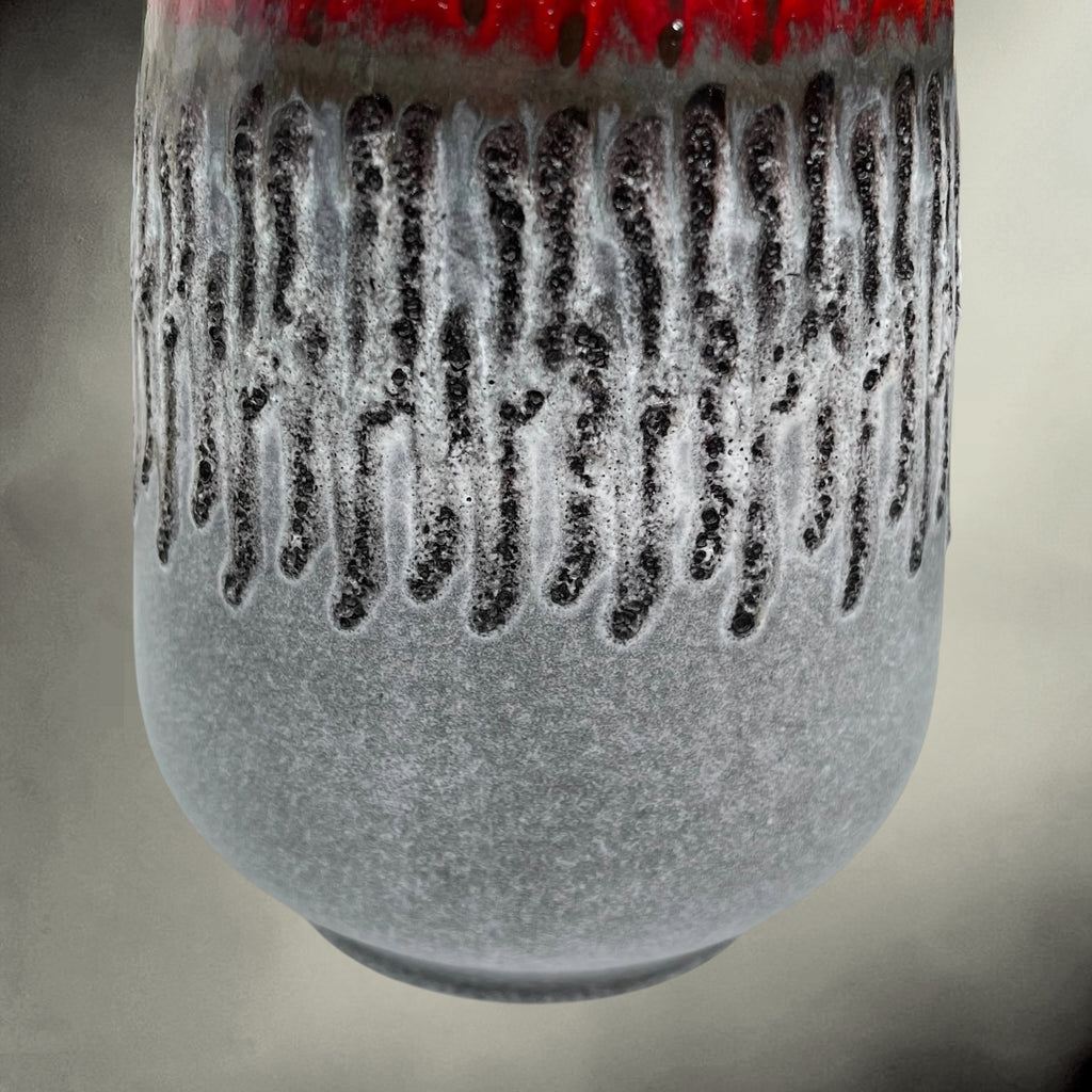 Vase Carstens Tönnieshof 1532-34 en Céramique Fat Lava Rouge et Gris – Années 60