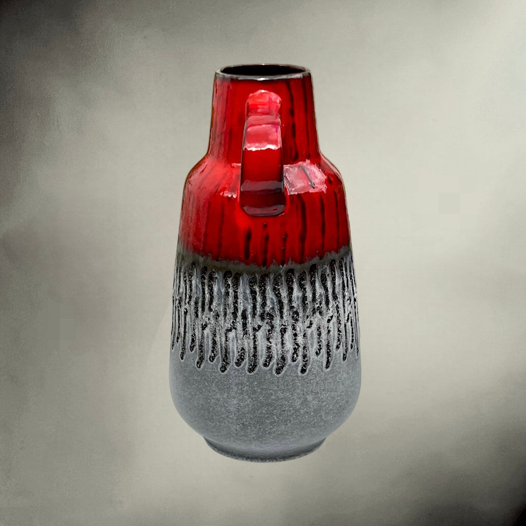 Vase Carstens Tönnieshof 1532-34 en Céramique Fat Lava Rouge et Gris – Années 60